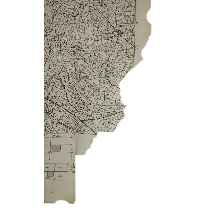 Carte de Saint-James, Normandie, 1944