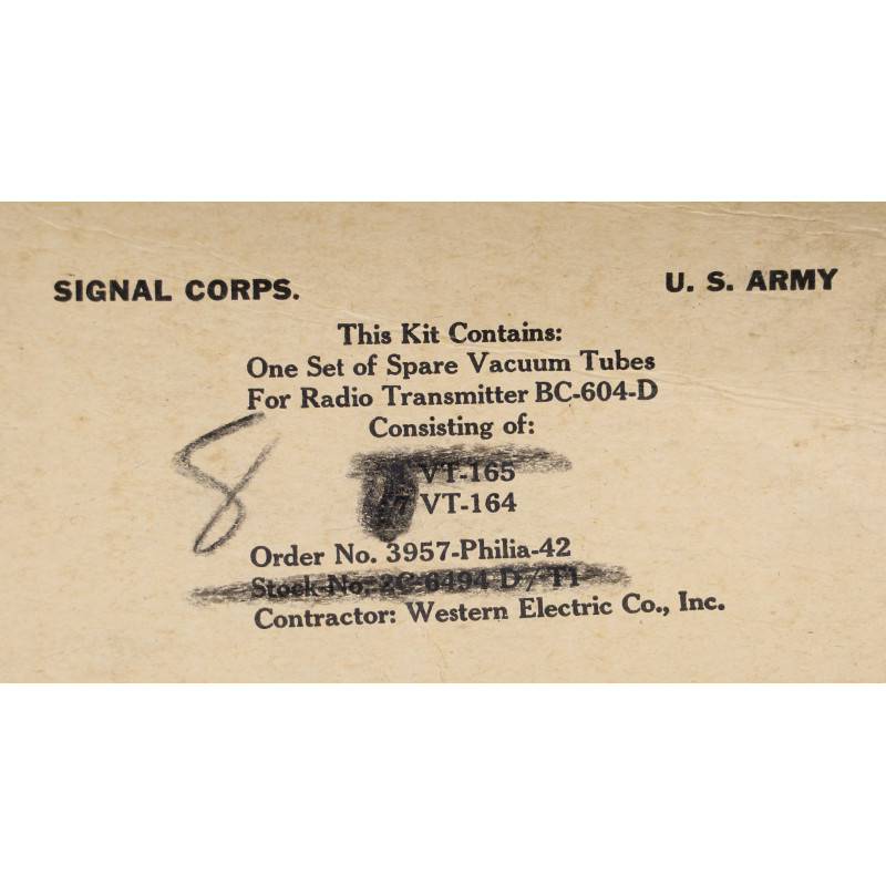 Tube, Radio, Signal Corps, VT-164, 1942