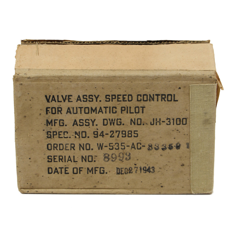 Carton de régulateur, pilote automatique, Jack & Heintz, Inc., USAAF, 1943