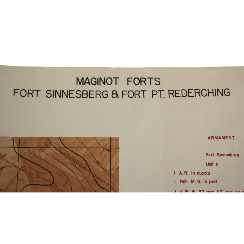 Carte des Forts Sinnesberg & PT. Rederching, US Army, Ligne Maginot