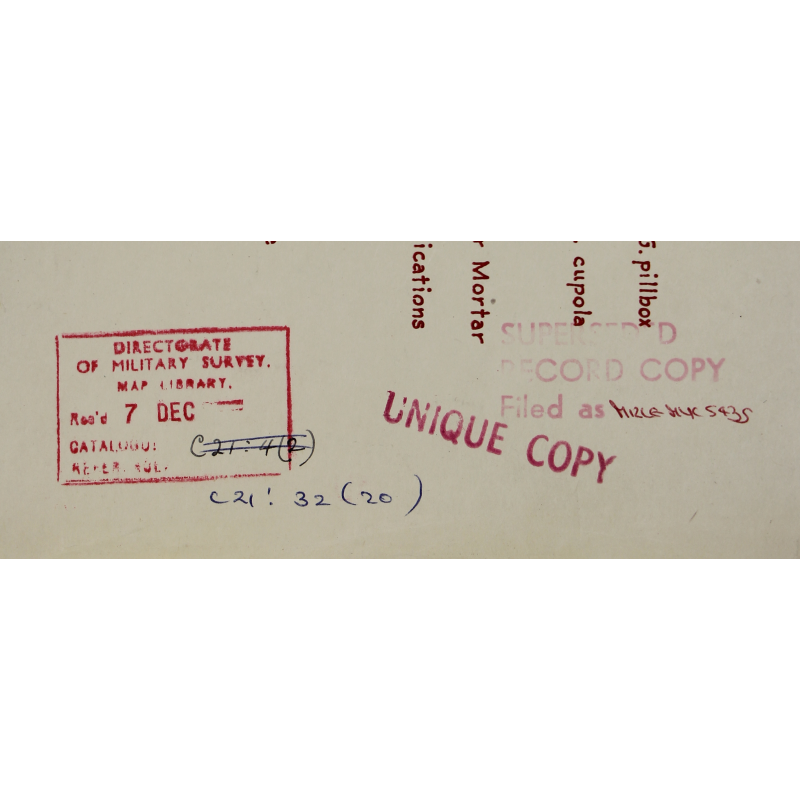 Map, Forts Sinnesberg & PT. Rederching, US Army, Maginot line
