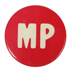 Badge, Pin, MP, Military Police, Red