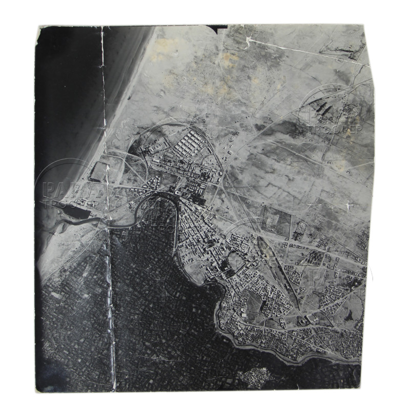 Photo aérienne de reconnaissance, Gela, Sicile, 1943