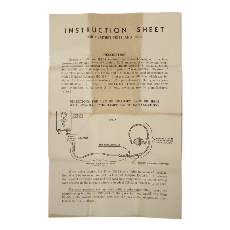 Headset, ANB-H-1/HS-38, US Army Signal Corps, 1943, in Box
