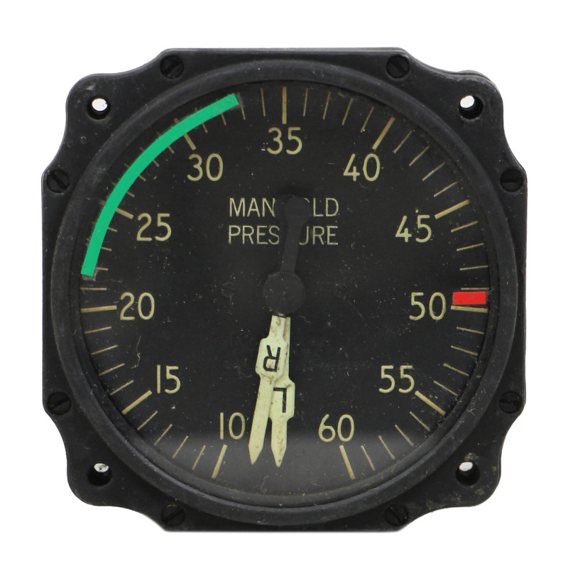 Jauge de pression d'air, double, tableau de bord, Air Corps, Type D-8A, 1941
