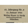 Magazine, Münchner Illustrierte Presse, 13 janvier 1944