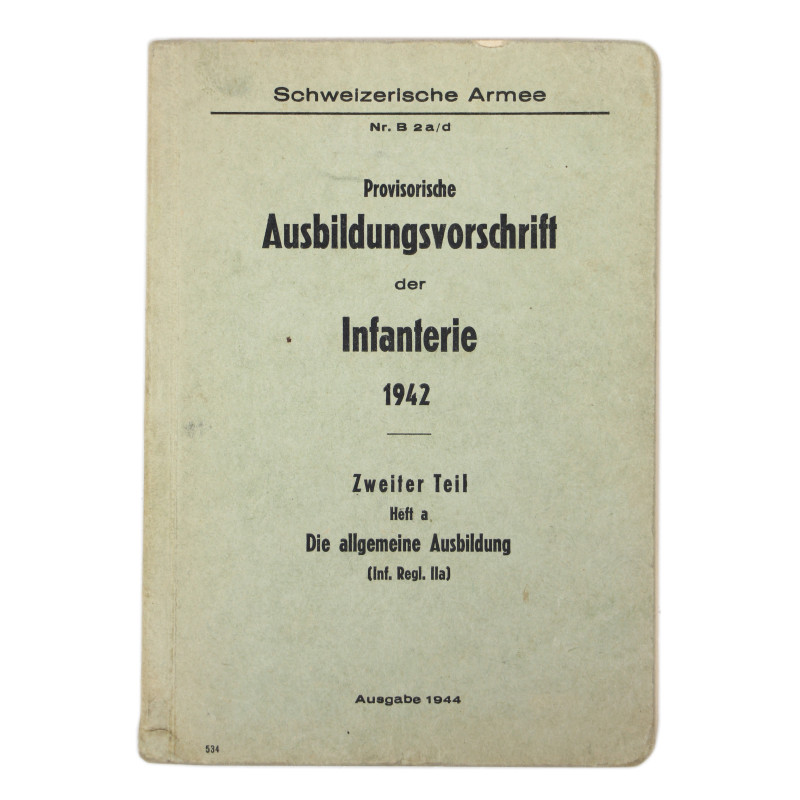 Manuel d'instruction, Armée suisse, Provisorische Ausbildungsvorchrift der Infanterie, 2e partie, 1944