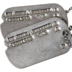 Plaques d'identité, Dog Tags, Pvt. Russell McComb