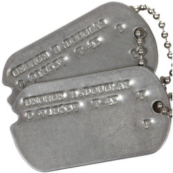 Plaques d'identité, Dog Tags, officier, Captain George Douglas, USAAF