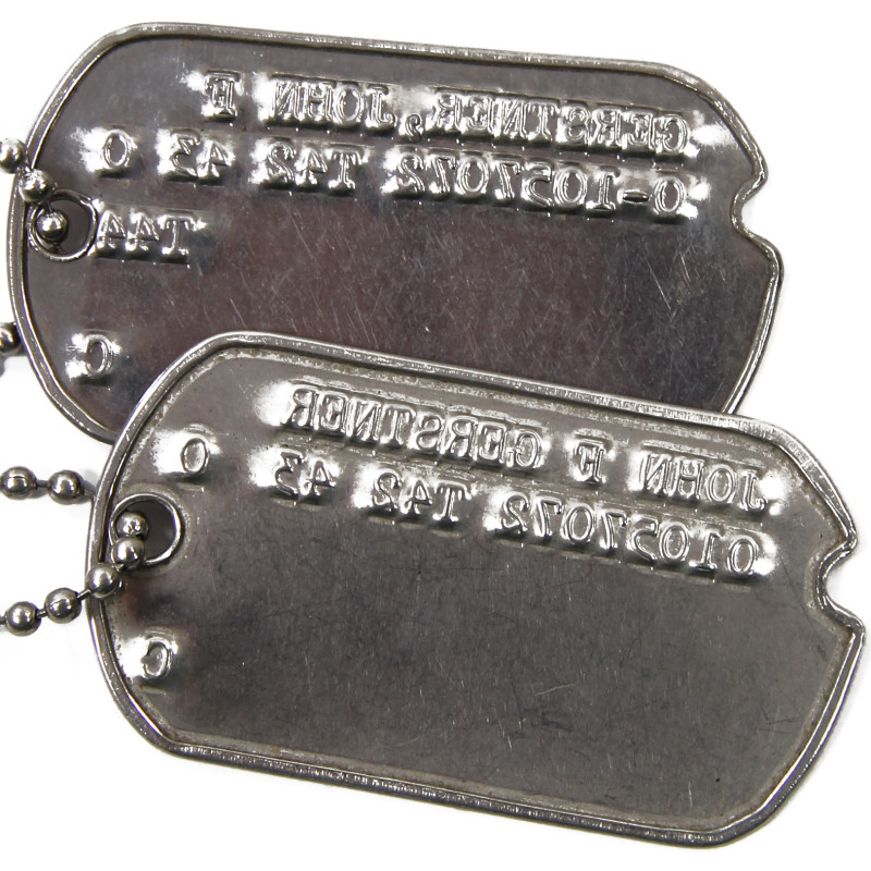Plaques d'identité, Dog Tags, Cpt. John Gerstner, 8th Infantry Division