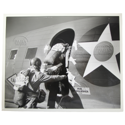 Photographie, US Army, parachutistes, saut d'entraînement, Fort Benning, 1942