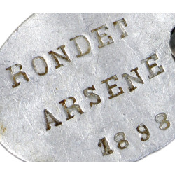 Plaques d'identité françaises, Arsène Rondet, 224e Régiment d'infanterie, 1914-1918, blessé au combat