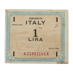 Banknote, 1 Lira, Invasion Money, 1943