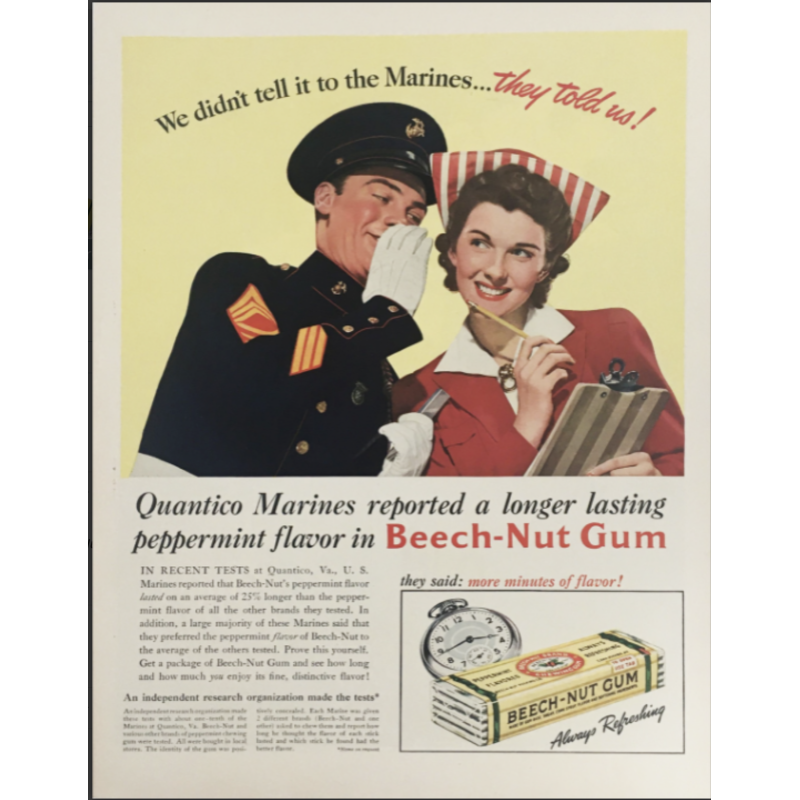 Pack, Chewing Gum, Peppermint, BEECH-NUT, Mint