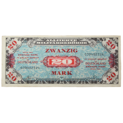 Billet de solde, 20 Mark (monnaie d'invasion), 1944