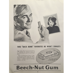 Tablette de chewing-gum, goût menthe, BEECH-NUT, intacte
