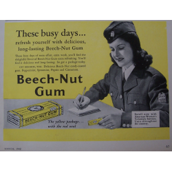 Tablette de chewing-gum, goût menthe, BEECH-NUT, intacte