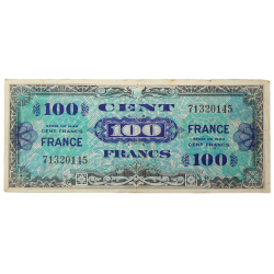 Billet d'invasion, 100 francs, 1944, 2e émission