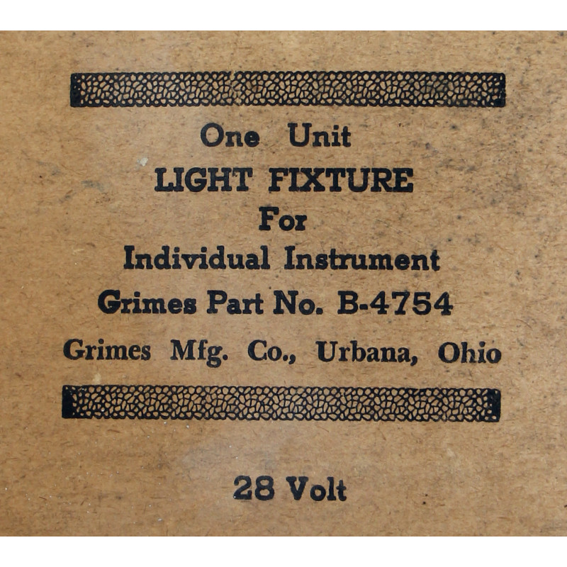 Light Fixture, Individual instrument, USAAF, B-4754, Grimes Mfg. Co.