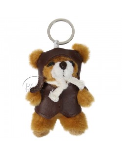 Key-ring, teddy bear, pilote with goggles