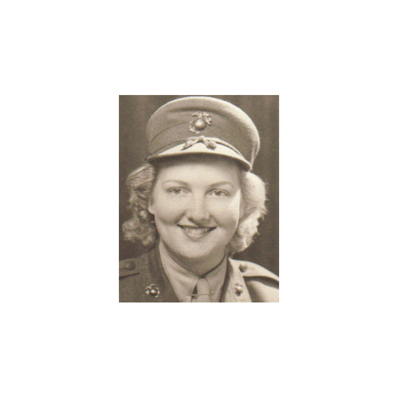 Casquette, USMC Women's Reserve, Forest Green, et effets personnels, Sgt. Myrtle Leube