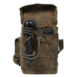Téléphone de campagne EE-8-B, Signal Corps, avec sacoche en cuir