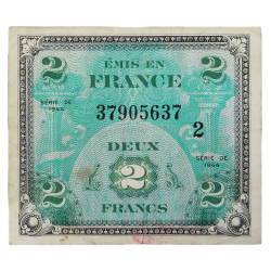Banknote, Flag, (Invasion Money), 2 Francs, 1944