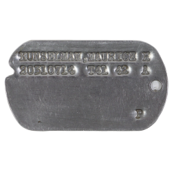 Dog Tag, Sgt. Maurice Kunselman, 424th Inf. Regt., 106th Infantry Division, ETO, Ardennes