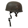 Casque parachutiste M38, Fallschirmjäger, à insigne, impacté, Paris