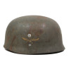 Casque parachutiste M38, Fallschirmjäger, à insigne, impacté, Paris