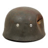 Casque parachutiste M38, Fallschirmjäger, à insigne, impacté, Paris