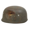 Casque parachutiste M38, Fallschirmjäger, à insigne, impacté, Paris