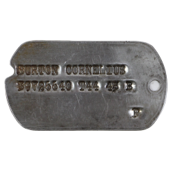 Plaque d'identité, Dog Tag, Pfc. Cornelius Burton