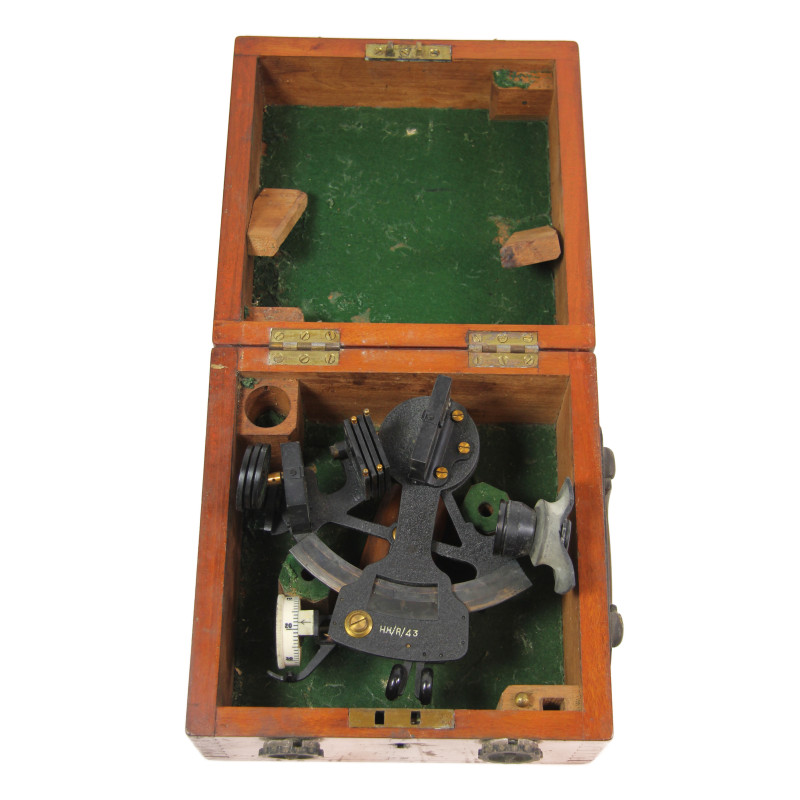 Sextant britannique, Husun, Air Ministry, Henry Hughes & Son, Ltd., 1943, dans son coffret