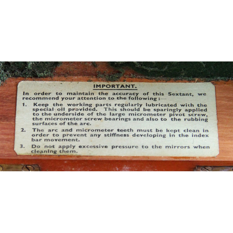 Sextant, Husun, British, Air Ministry, Henry Hughes & Son, Ltd., 1943, in its Case