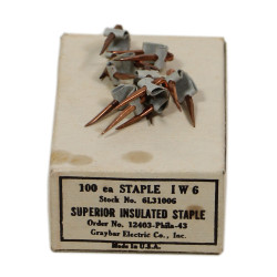 Box, 100 Superior Insulated Staples, US Army, 1943