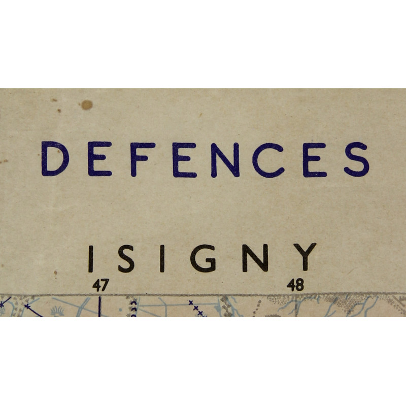 Map, Allied, ISIGNY, 'Top Secret', 1944, Normandy