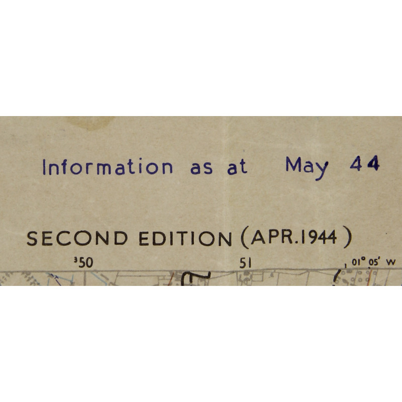 Carte alliée, ISIGNY, "Top Secret", 1944, Normandie