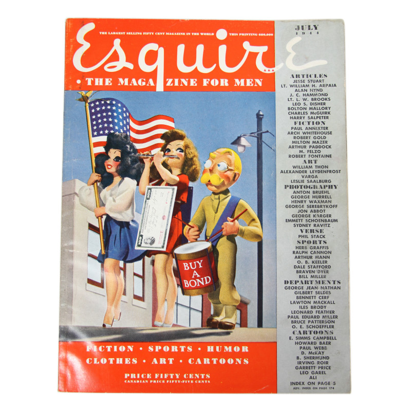 Magazine, Esquire, juillet 1944, avec pin up