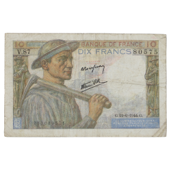 Billet, 10 francs français, 1944