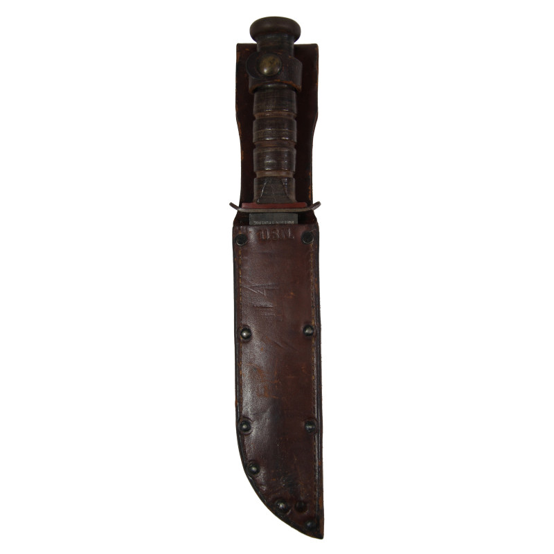Couteau de combat, MK 2, ROBESON SHUREDGE, US Navy, avec fourreau en cuir