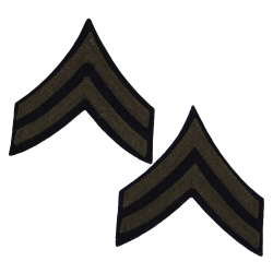 Corporal Rank Insignias, OD, wool