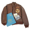 Blouson de vol, Type A-2, S/Sgt. Clarence Strike, mitrailleur, 22nd BS, 341st BG, 10th & 4th Air Forces, USAAF, CBI Blouson de vol, Type A-2, S/Sgt. Clarence Strike, mitrailleur, 22nd BS, 341st BG, 10th & 4th Air Forces, USAAF, CBI
