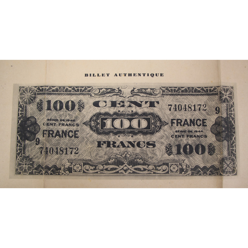 Affiche, contrefaçons du billet d'invasion, 100 francs, 1945
