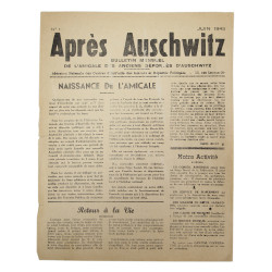 Après Auschwitz - Bulletin mensuel de l'Amicale des anciens déportés d'Auschwitz, No. 1, June 1945