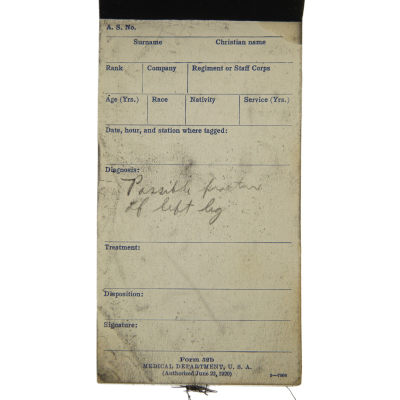 Carnet d'étiquettes de blessés, EMT, Emergency Medical Tag, MTO