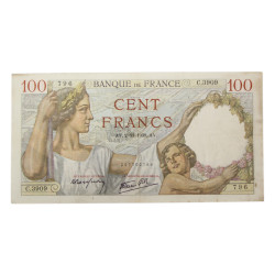 Banknote, 100 French Francs, 1939