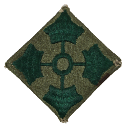 Insigne, 4th Infantry Division, grand modèle, dos vert 1943