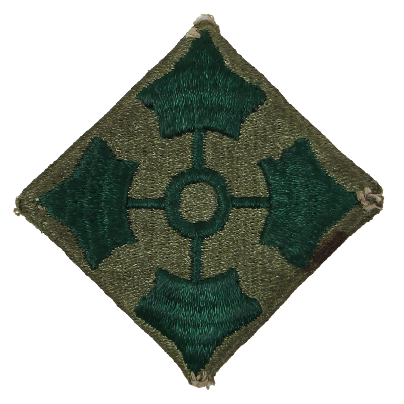 Insigne, 4th Infantry Division, grand modèle, dos vert 1943