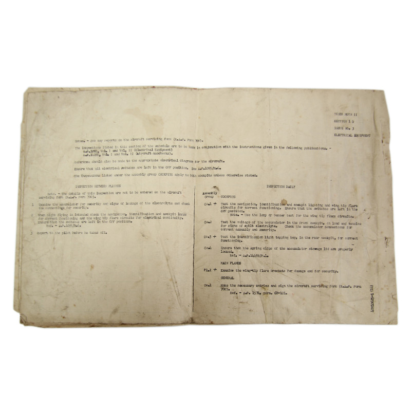 Aircraft Servicing Forms, Spitfire & Tiger Moth, Royal Air Force